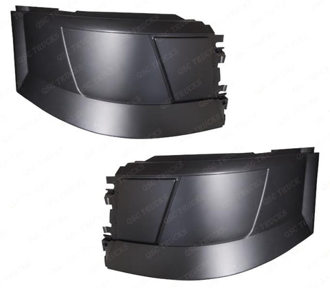 QSC Truck Bumper Extension Corner No Fog Light Hole Left & Right for Volvo VNL